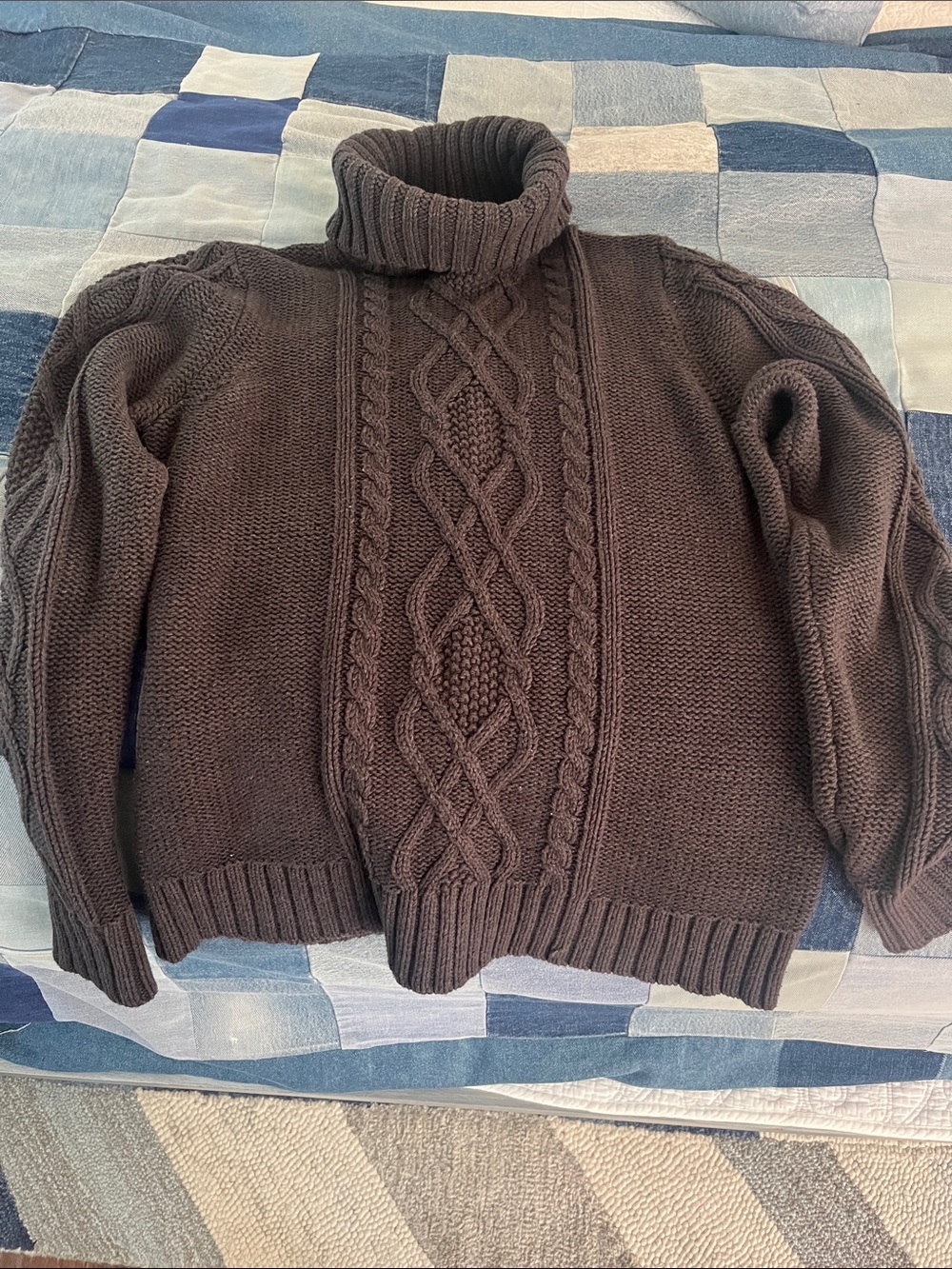 Eddie Bauer Gray Cable Cotton Sweater
